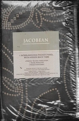 Cortina Jacobea Floral Bordada Marrón/Dorado 52x84 - Nueva en Paquete Foto 1 de 2