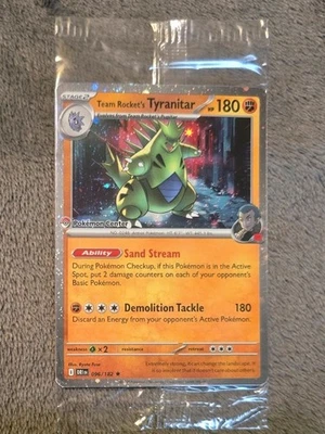 Pokemon TCG Pokemon Center Team Rockets Tyranitar Promo Card 096/182 NM Sealed - Image 1 of 2