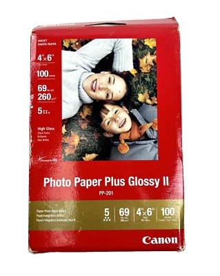 Canon PP-201 Photo Paper Plus Glossy II, 4x6 inch - 100 Sheets - Image 1 of 4