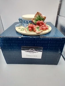 Fitz & Floyd Essentials Ceramic Trinket Hot Box with Blue Bow - Picture 1 of 9
