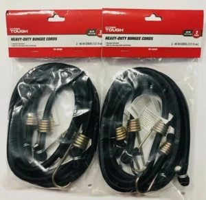 2 x 2 Pack Hyper Tough 48" Black Heavy Duty Bungee Cords Tie Downs - Picture 1 of 2