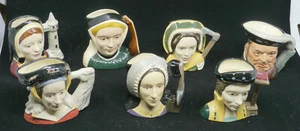 VINTAGE ROYAL DOULTON KING HENRY VIII & 6 WIVES TOBY MUG, JUG SET, COMPLETE - Picture 1 of 11