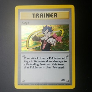 Koga 19/132 - HOLO RARE - Gym Challenge - Vintage WOTC Pokemon CARD - MP/HP