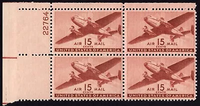 Scott #c28 Twin Motorized Transport Plate Block of 4 Stamps - MNH - Image 1 of 2