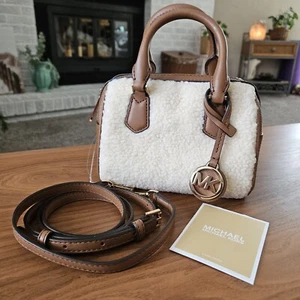 NWT Michael Kors Aspen Bedford Mini Crossbody Sherpa Shearling Handbag PURSE - Picture 1 of 6