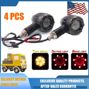 4Pcs LED Motorcycle Tail Light Bullet Brake Flashing Turn Signal for Harley* - Picture 1 of 16