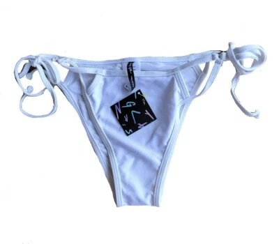 Parte inferior de bikini Nasty Gal tanga blanca talla M nueva con etiquetas Foto 1 de 4