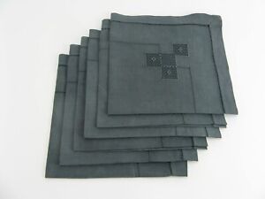 6 serviettes anciennes brodées