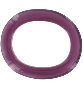 Italy Lucite Oval Clear Eggplant Purple Bangle Bracelet Ladies Juniors Size - Picture 1 of 3