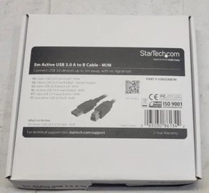 NUOVO StarTech 5 m 15 piedi cavo attivo USB 3.0 A a B - M/M USB3SAB5M - Foto 1 di 4