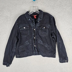 Sundance Denim Jean Jacket Womens XL Dark Cotton Pockets - Picture 1 of 7