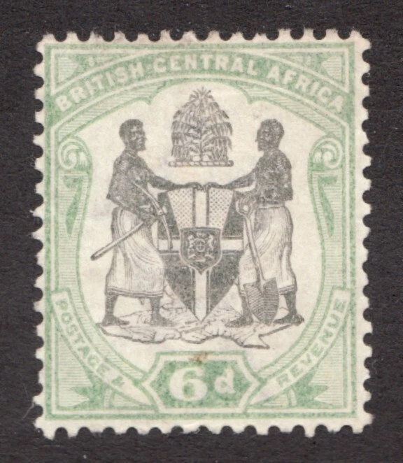 África Central Británica 1897 Sc# 48 - Seis peniques, sello de la colonia. MNG Cv$60 Foto 1 de 1