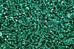 (900) Testa lavatrice esagonale azionamento combinato 10-32 x 3/8 viti di messa a terra #10 zinco verde - Foto 1 di 1