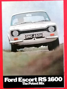 Ford Escort RS 1600 MK1 1970 folleto de ventas - ¡casi como nuevo! - Imagen 1 de 4