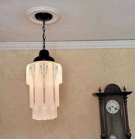 962b Quality 30s 40s  aRT DEco CEILING LIGHT lamp fixture glass shade pendant Cover