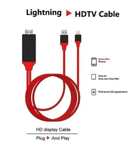 CAVO ADATTATORE VIDEO USB HDMI HDTV TV 2M PER IPAD IPHONE 5 6 6S 7 8 X SMARTPHON - Foto 1 di 2