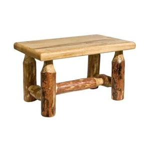 MONTANA WOODWORKS Accent Ottoman 17 inW Country Medium Brown in Puritan Pine - Picture 1 of 8