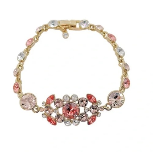 Splendido bracciale Givenchy in oro e cristallo rosa. Vendita al dettaglio $78