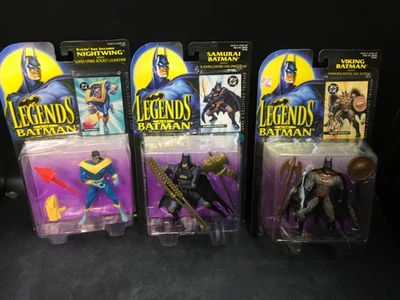 Set Of (3) Legends Of Batman SAMURAI & VIKING BATMAN W/ NIGHTWING [Kenner 1995] - Image 1 of 4