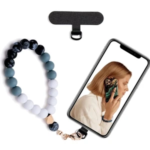Bracelet en perles de silicone sans BPA : accessoire téléphone sécurisé et mains libres - Photo 1 sur 13