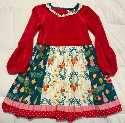 Vestido de Navidad Matilda Jane Moments With You Happy Holly Daze Niñas Usado en Excelente Condición Talla 6 Foto 1 de 2