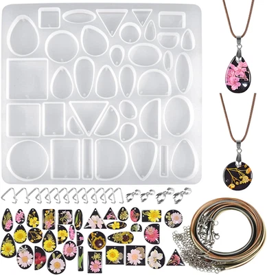 Set Di Stampi in Silicone per Gioielli, Ciondolo in Resina Epossidica, 48 Cavità - Immagine 1 di 4