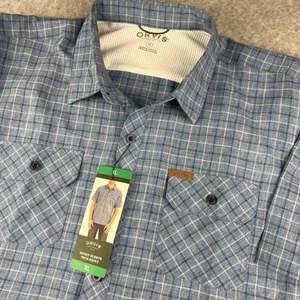 Camisa de Pesca Orvis Tech Para Hombres XL Azul Manga Corta Abotonada Poliéster Nueva UPF20 - Imagen 1 de 13