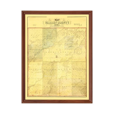 Old Map of Warren County, IA 1859 - Vintage Iowa Art - Image 1 of 4