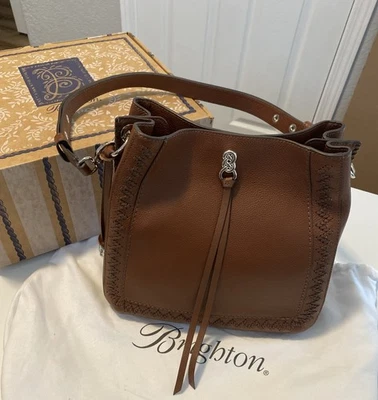 Brighton Interlok Georgia Handbag Convertible HoboBrownLeather Shoulder Bag NEW - Image 1 of 4