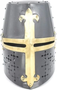 Armadura Medieval Caballero Templario Casco Ropa Recreación y Renacimiento Larp - Imagen 1 de 5