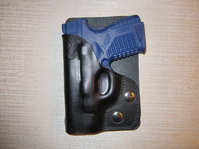 Fits SPRINGFIELD XDS 3.3 45 cal. leather right hand, wallet and pocket holster - Image 1 of 4