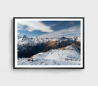 Snow Coverd Print, Mountain Wall Art, Sky Framed Nature Wall Art, Natural