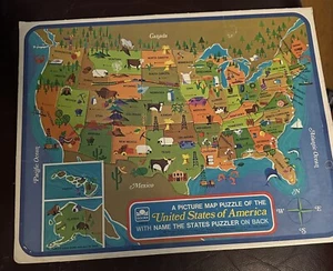 Rompecabezas dorado de Estados Unidos con mapa 1968 dorado de Estados Unidos - Imagen 1 de 2