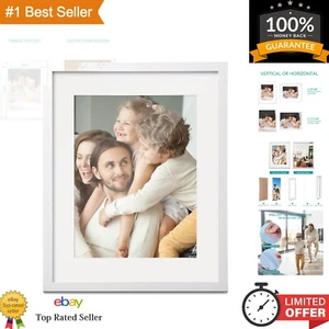 Classic White Plexiglass Picture Frame 11x14 - Easy Wall Mount, Gift Ready - Picture 1 of 9
