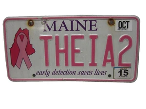 * 2015 Maine Vanity Cancer License Plate "THEIA2" as pictured - Picture 1 of 1