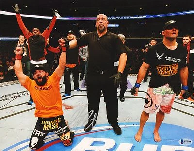 Foto firmada por Johny Hendricks UFC 171 11x14 BAS Beckett certificado de autenticidad foto autógrafo 181 Foto 1 de 3