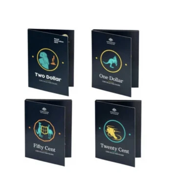 4 X Australian coin collection EMPTY Folders . Consisting of $2, $1, 50c & 20c - image 1 of 4