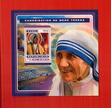 A82 NIGER CANONIZZAZIONE MADRE TERESA DI CALCUTTA foglietto nuovo