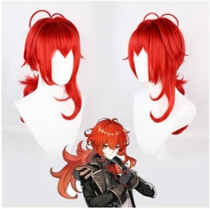 Genshin Impact Diluc Game Manga Cosplay Perücke Wig L.60cm  - Picture 1 of 4