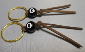 2 Pack. "8 Ball" Designer Gold Keychains. EZ Gift Items. Free Shipping USA - Picture 1 of 3