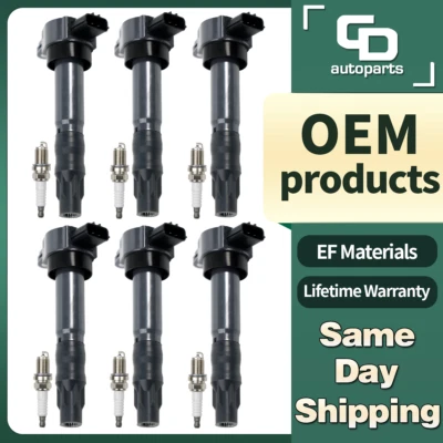 UF532 6 Ignition Coil +6 Spark Plug for 3.8L Mitsubishi Eclipse Galant Outlander - Image 1 of 4