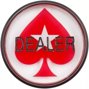 Disco de casino con botones de crupier de 3", transparente transparente, pala roja con parachoques de goma - Imagen 1 de 4