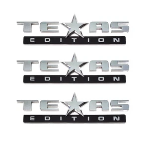 3PC 3D TEXAS EDITION EMBLEM Fits CHEVY SILVERADO SIERRA TRUCK UNIVERSAL DECAL - Foto 1 di 7