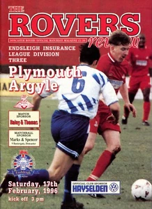 B24 Doncaster Rovers v Plymouth Argyle 17/02/96 Division 3 - Picture 1 of 2