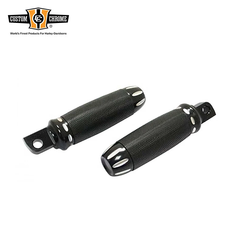 Juego de estriberas panorámicas personalizadas corte brillante + goma para Harley estilo de montaje macho Foto 1 de 1