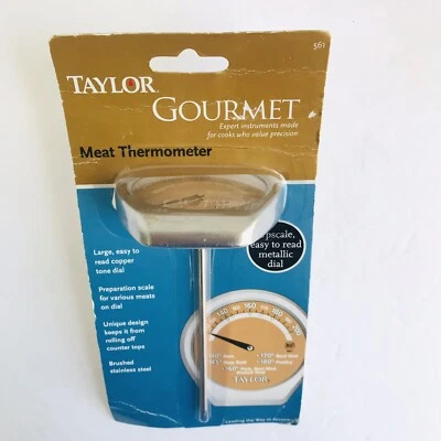 NEW Taylor Gourmet Kitchen Meat Thermometer Cooper Dial Up to 200 Degrees SS - Image 1 of 4