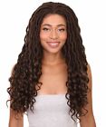 LUXLUXE Andrea 4x4 Curly Long 4X4 Hand Tied Lace Braid Chestnut Brown Wig