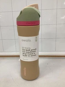 Owala 24oz FreeSip Stainless Steel Water Bottle - Muddy Buddy GREEN/PINK TOP - Picture 1 of 1