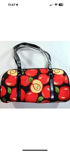 Red APPLE Rhinestones Zippered Shoulder Purse Handbag Bag Tote Purse NEW - Picture 1 of 5