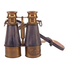 Nautical Hand-Made Brass Binocular With Leather Strip vintage Working Binocular 